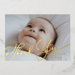 Elegantes Skript Vielen Dank Baby Ankündigung