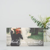 Elegantes Skript Vielen Dank für Ihre Hochzeit Vie Dankeskarte (Stehend Vorderseite)