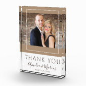 Elegantes Skript Vielen Dank Gastgeschenk Hochzeit Fotoblock (Rechts)