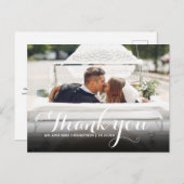 Elegantes Skript Vielen Dank Hochzeit Foto Postkarte (Vorne/Hinten)