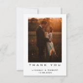 Elegantes Skript Vielen Dank Hochzeitkarte Dankeskarte (Vorderseite)