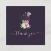 Elegantes Skript vielen Dank Quadratische Visitenkarte (Vorderseite)