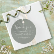 Elegantes Skript Vielen Dank Sage Green Wedding