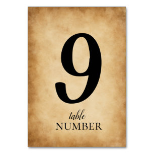 Elegantes Skript Vintage Alte Hochzeit Tischnummer