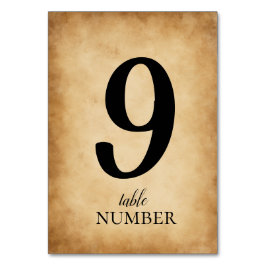 Elegantes Skript Vintage Alte Hochzeit Tischnummer