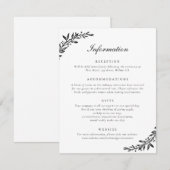 Elegantes Skript Vintage Olive Leaf Hochzeitdetail Einladung (Vorne/Hinten)