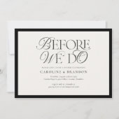 Elegantes Skript vor dem Abendessen in der Probe Einladung (Vorderseite)