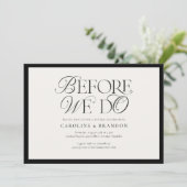 Elegantes Skript vor dem Abendessen in der Probe Einladung (Stehend Vorderseite)