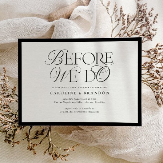 Elegantes Skript vor dem Abendessen in der Probe Einladung