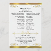 Elegantes Skript - Weiße Perle/Goldene Hochzeit Programm (Rückseite)