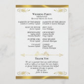 Elegantes Skript - Weiße Perle/Goldene Hochzeit Programm (Rückseite)