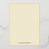 Elegantes Skript White Gold Hochzeit Speichern Sie Folieneinladung (Rückseite)