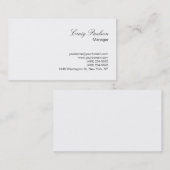 Elegantes Skript White Schlicht Simple Business Ca Visitenkarte (Vorne/Hinten)