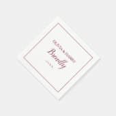 Elegantes Skript | White Wedding Paper Napkin Serviette (Ecke)