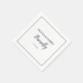 Elegantes Skript | White Wedding Paper Napkin Serviette (Ecke)