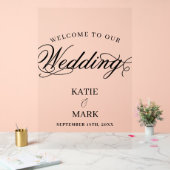 Elegantes Skript Willkommen auf unserem Hochzeitsz Acrylschild (Hochzeit)