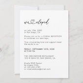 Elegantes Skript Wir haben die Hochzeitsempfehlung Einladung (Rückseite)