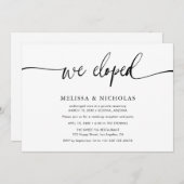 Elegantes Skript Wir haben Elopement Hochzeit Einladung (Vorne/Hinten)