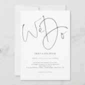 Elegantes Skript Wir machen Minimalistische graue Einladung (Vorderseite)