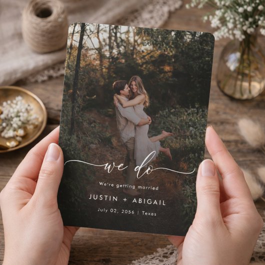 Elegantes Skript Wir machen Rustikale Boho-Foto-Ho Save The Date