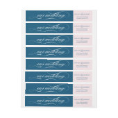 Elegantes Skript Wraparound Labels| Marine und Ros (Bogen)