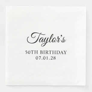 Elegantes Skript zum 50. Geburtstag Serviette