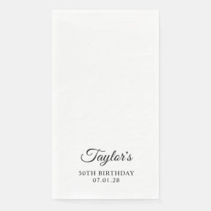 Elegantes Skript zum 50. Geburtstag Serviette