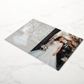 Elegantes Skriptbild Hochzeit speichern Sie das Da Folieneinladung (Gedreht)