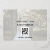 Elegantes Skriptbild Hochzeit speichern Sie das Da Folieneinladung (Rückseite)