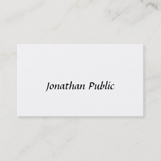 Elegantes Skriptdesign Minimalistisch Modernes Sch Visitenkarte (Vorderseite)