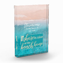 Elegantes Skriptfamilie Name Beach Vacation House