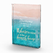 Elegantes Skriptfamilie Name Beach Vacation House Fotoblock (Rechts)