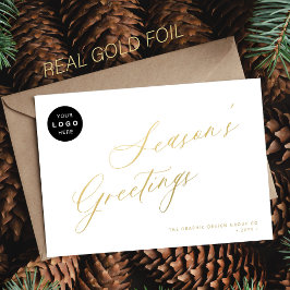 Elegantes Skriptgeschäft LOGO Corporate Gold Folien Feiertagskarte