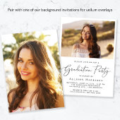 Elegantes Skriptgraduierungspartei-Overlay Pergament Einladungen