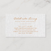 Elegantes Skriptlogo schlichte moderne graue Leine Visitenkarte (Rückseite)