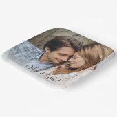 Elegantes Skriptnamen Foto Overlay Hochzeit Pappteller (Gewinkelt)