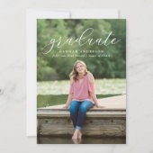 Elegantes Skriptüberlagern | Foto Graduation Party Einladung (Vorderseite)