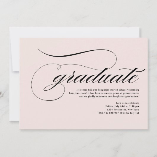 Elegantes Skriptüberlagern | Foto Graduation Party Einladung (Rückseite)