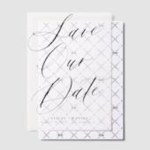 Elegantes Skriptüberlagern Hochzeit speichern Sie Pergament Einladungen (Versetzt (Einladung))