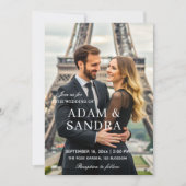 Elegantes Skriptüberlagern Moderne Schwarz-weiße H Einladung (Vorderseite)