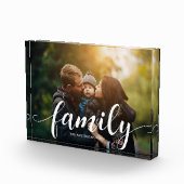 Elegantes Skriptüberlagerungs-Foto "Family" Fotoblock (Rechts)