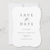Elegantes SkriptWedding Save the Date Einladung (Vorderseite)