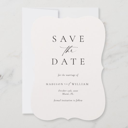 Elegantes SkriptWedding Save the Date Einladung (Vorderseite)