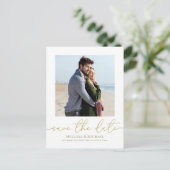 Elegantes SkriptWedding Save the Date-Foto Postkarte (Stehend Vorderseite)