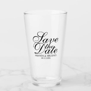 Elegantes SkriptWedding Save the Date Glas