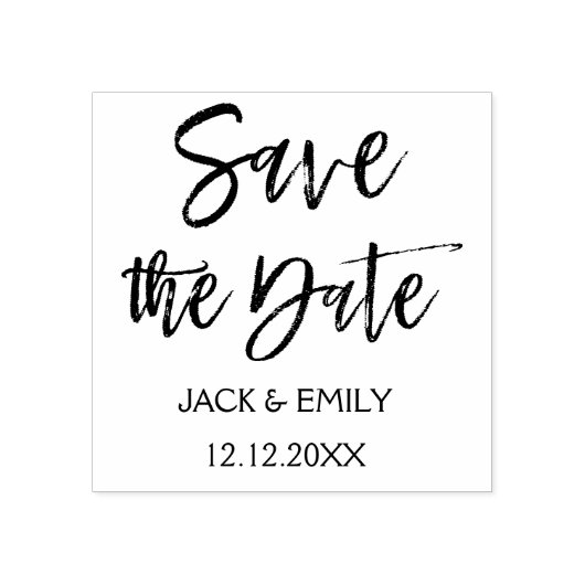 Elegantes SkriptWedding Save the Date Gummistempel (Prägung)