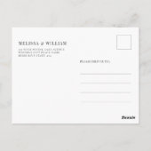 Elegantes SkriptWedding Save the Date Postkarte (Rückseite)