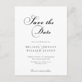 Elegantes SkriptWedding Save the Date Postkarte (Vorderseite)