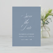 Elegantes SkriptWedding Save the Date Silver Folieneinladung (Stehend vorne)