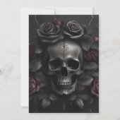 Elegantes Skull & Dark Rose Gotisches Brautparty Einladung (Rückseite)